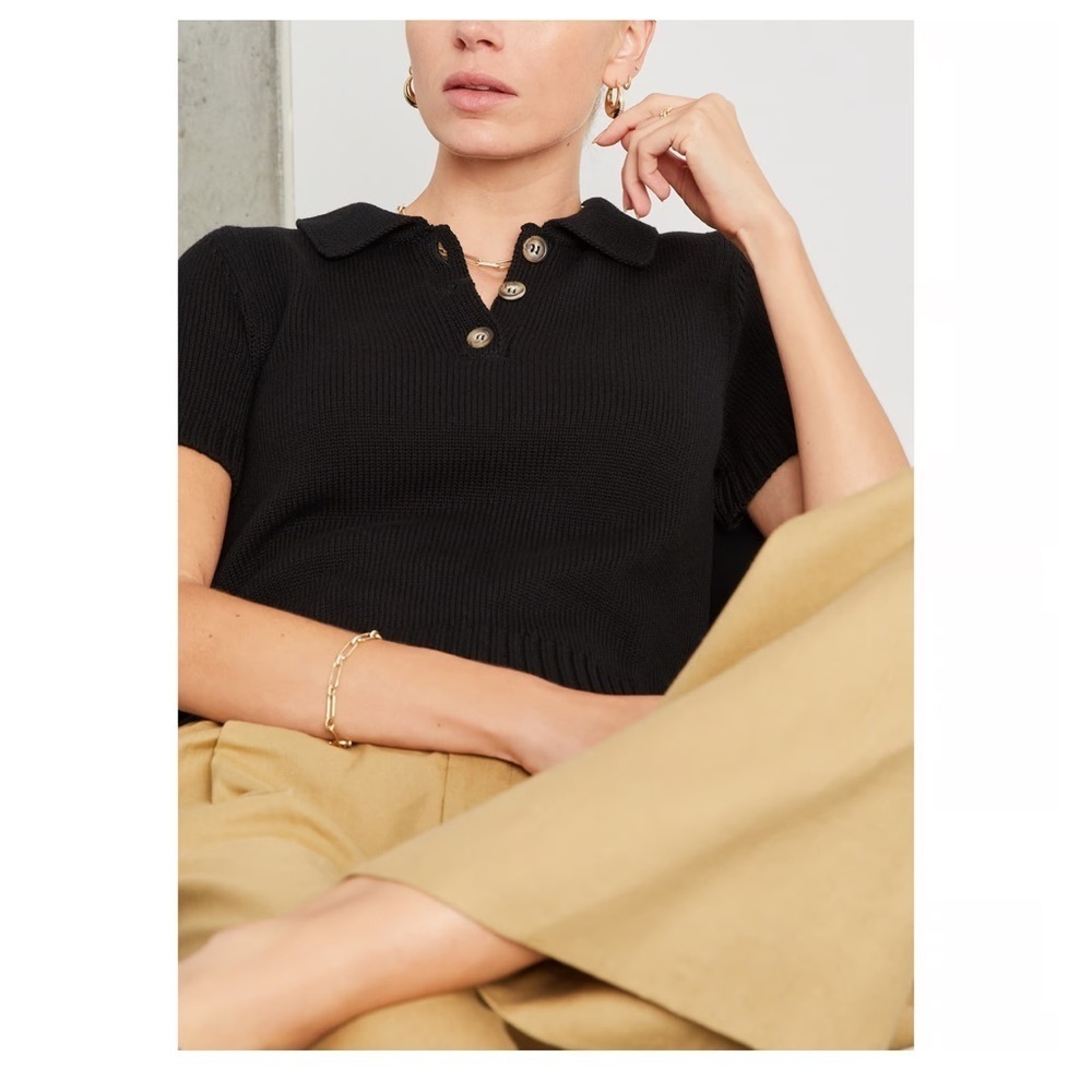 G. LABEL BY GOOP Alan Polo Sweater in Black - Picture 4 of 10